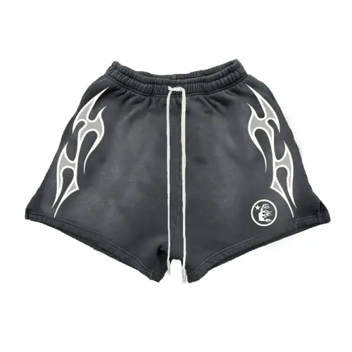 Black-Hellstar-Flame-Sweatshorts Black-Hellstar-Flame-Sweatshorts