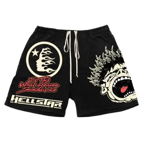 Black Hellstar Studios Logo Shorts Black Hellstar Studios Logo Shorts
