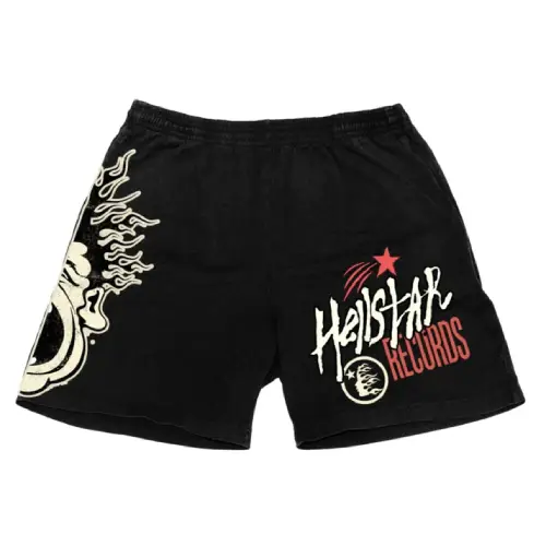 Black Vintage Hellstar Studios Noise Shorts Black Hellstar Studios Logo Shorts