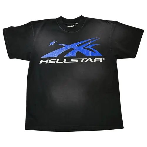 Black and Blue Hellstar Gel Sport Logo Tee Black and Blue Hellstar Gel Sport Logo Tee