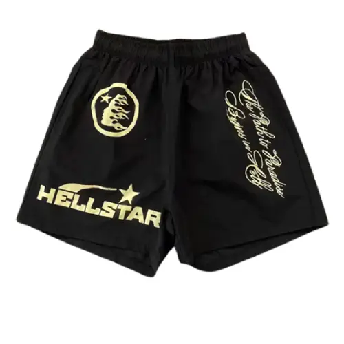 Men’s Yellow Black Hellstar Shorts Men’s Yellow Black Hellstar Shorts