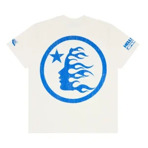 Hellstar Beat Us T-Shirt White Blue Back