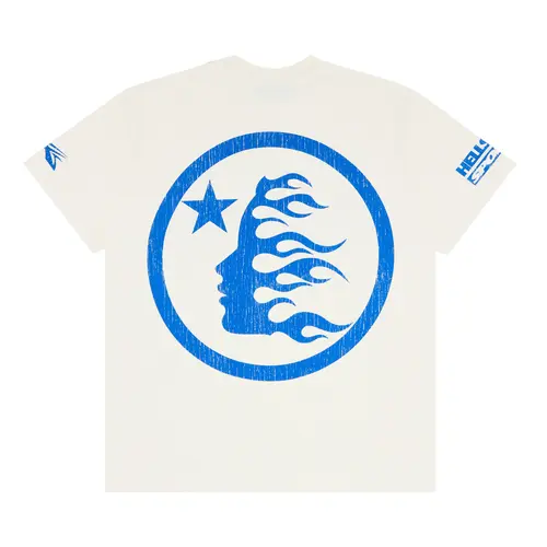 Hellstar Beat Us T-Shirt White Blue Back Hellstar Beat Us T-Shirt White Blue Back