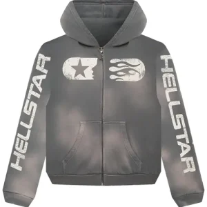 Hellstar Studios Zip Hoodie Grey